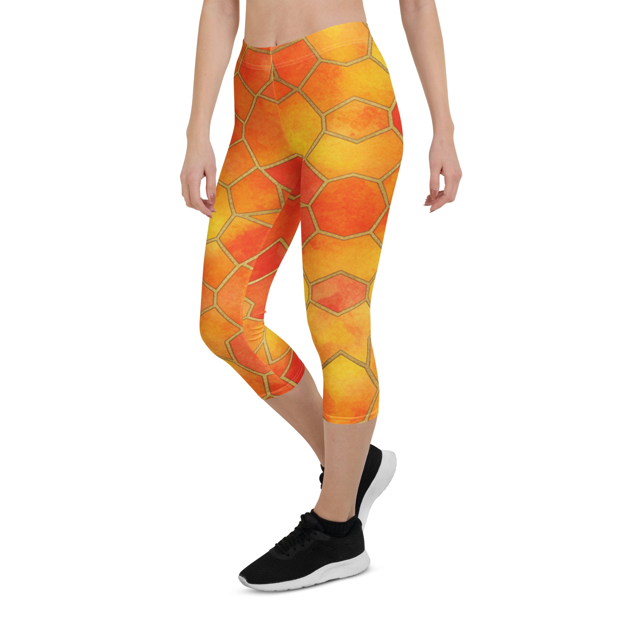 Sunset Blaze Capri Leggings | GearBunch