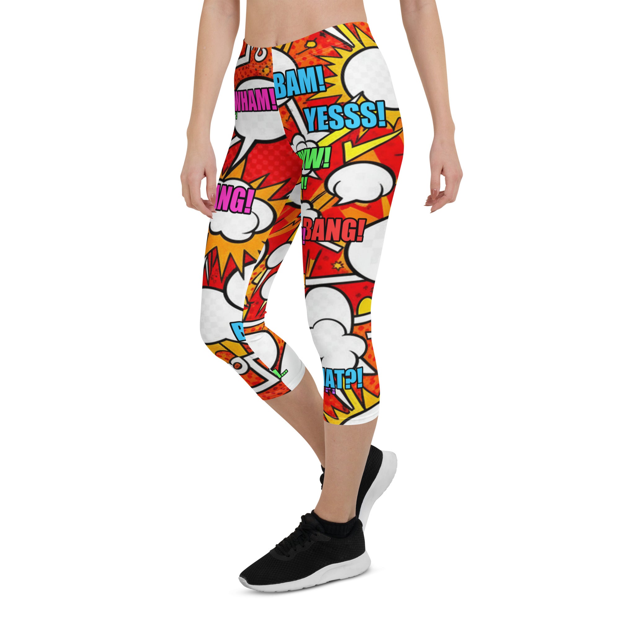 Comic Pop Fire Engine Capri Leggings | GearBunch