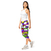 Women's comic pop toxic green capri leggings front view