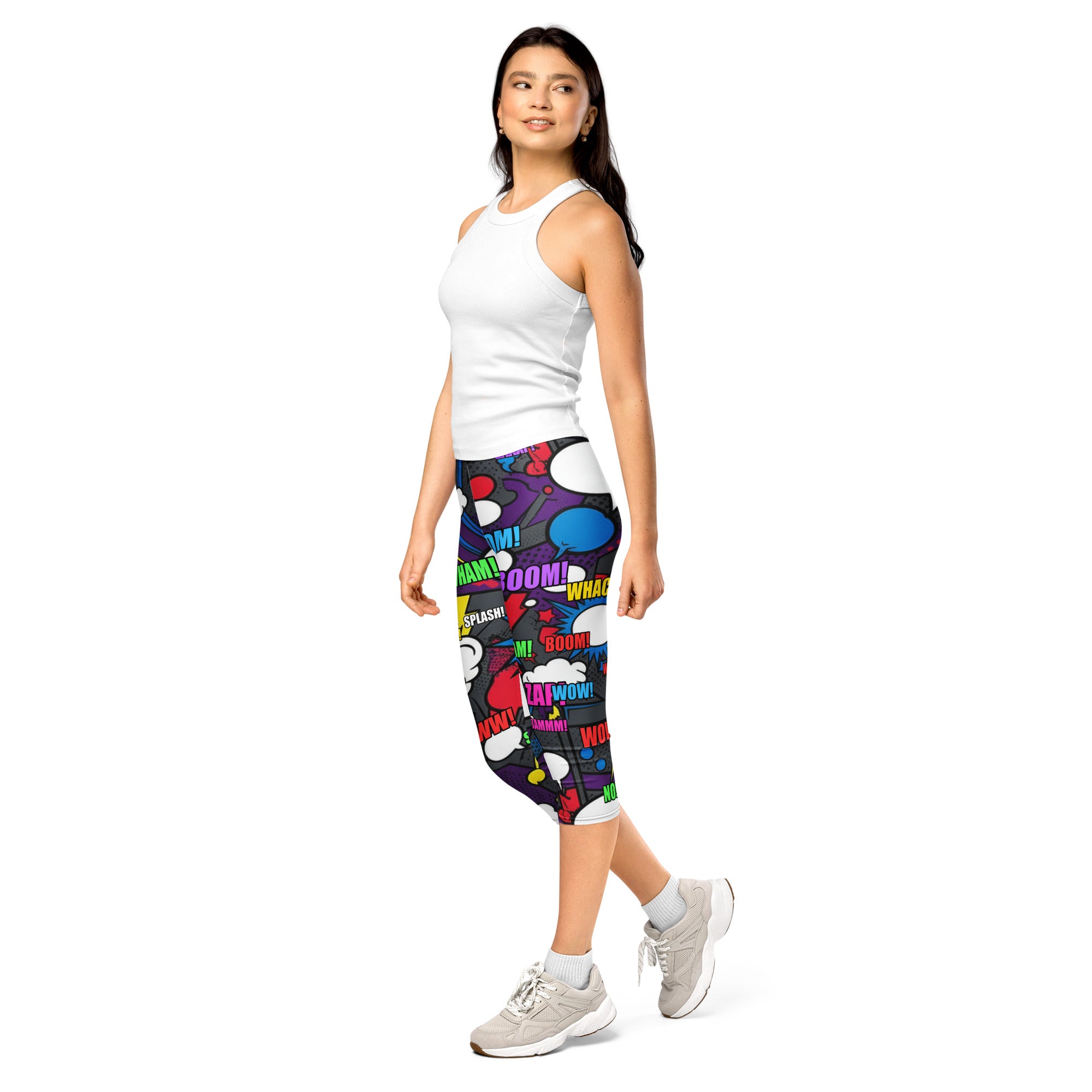 Comic Strip Dark Knight Capri Leggings | GearBunch