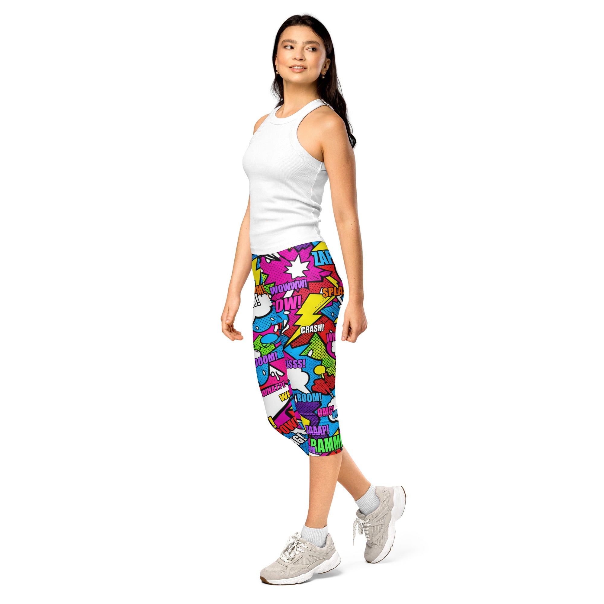Comic Strip Graffiti Street Capri Leggings | GearBunch