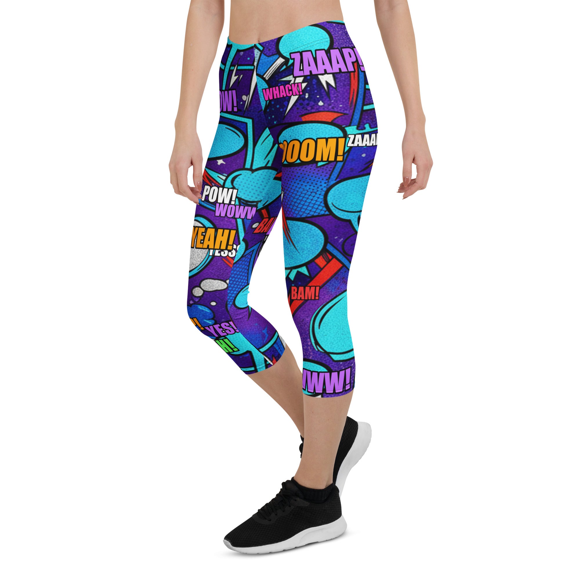 Comic Strip Space Battle Capri Leggings | GearBunch