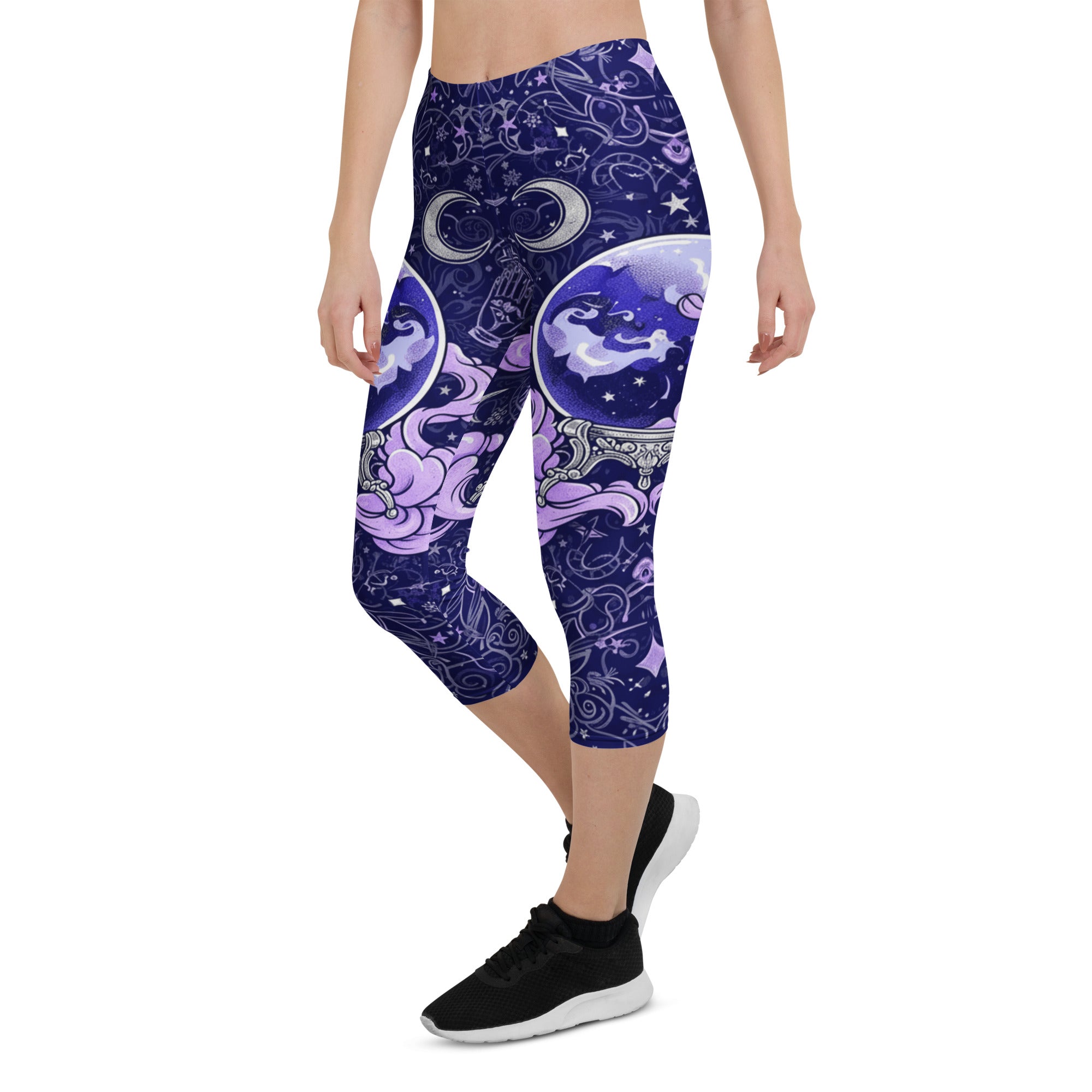 Crystal Ball Smoke Magic Capri Leggings | GearBunch