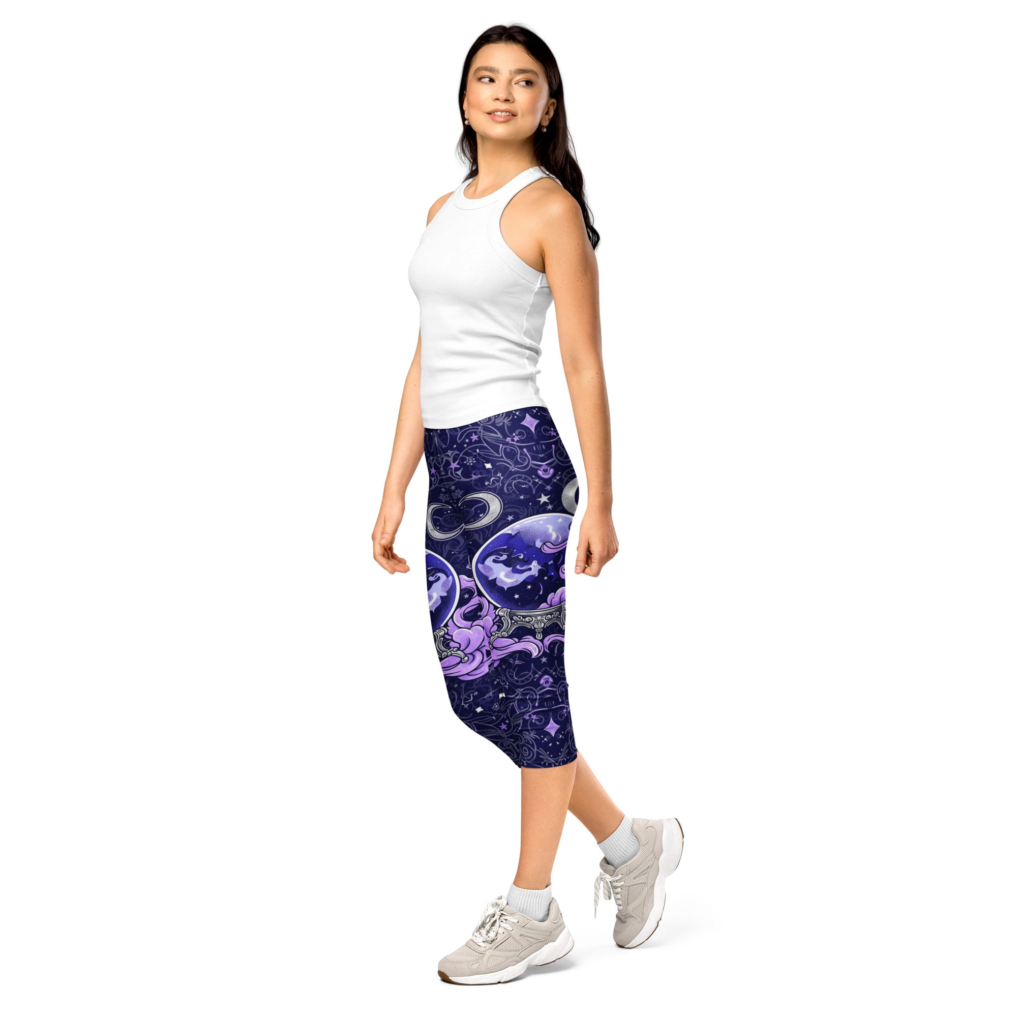 Crystal Ball Smoke Magic Capri Leggings | GearBunch