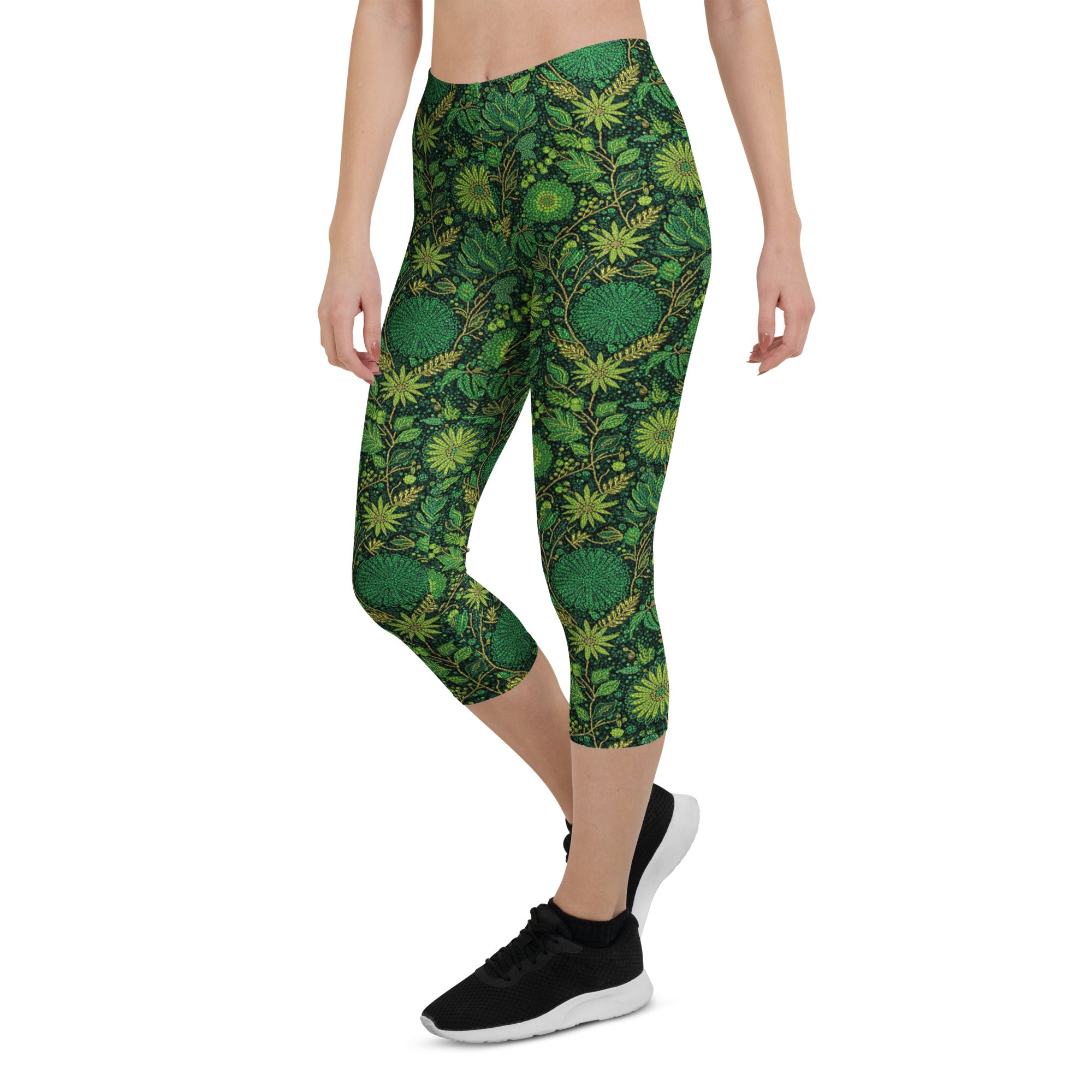 Emerald Jungle Capri Leggings | GearBunch