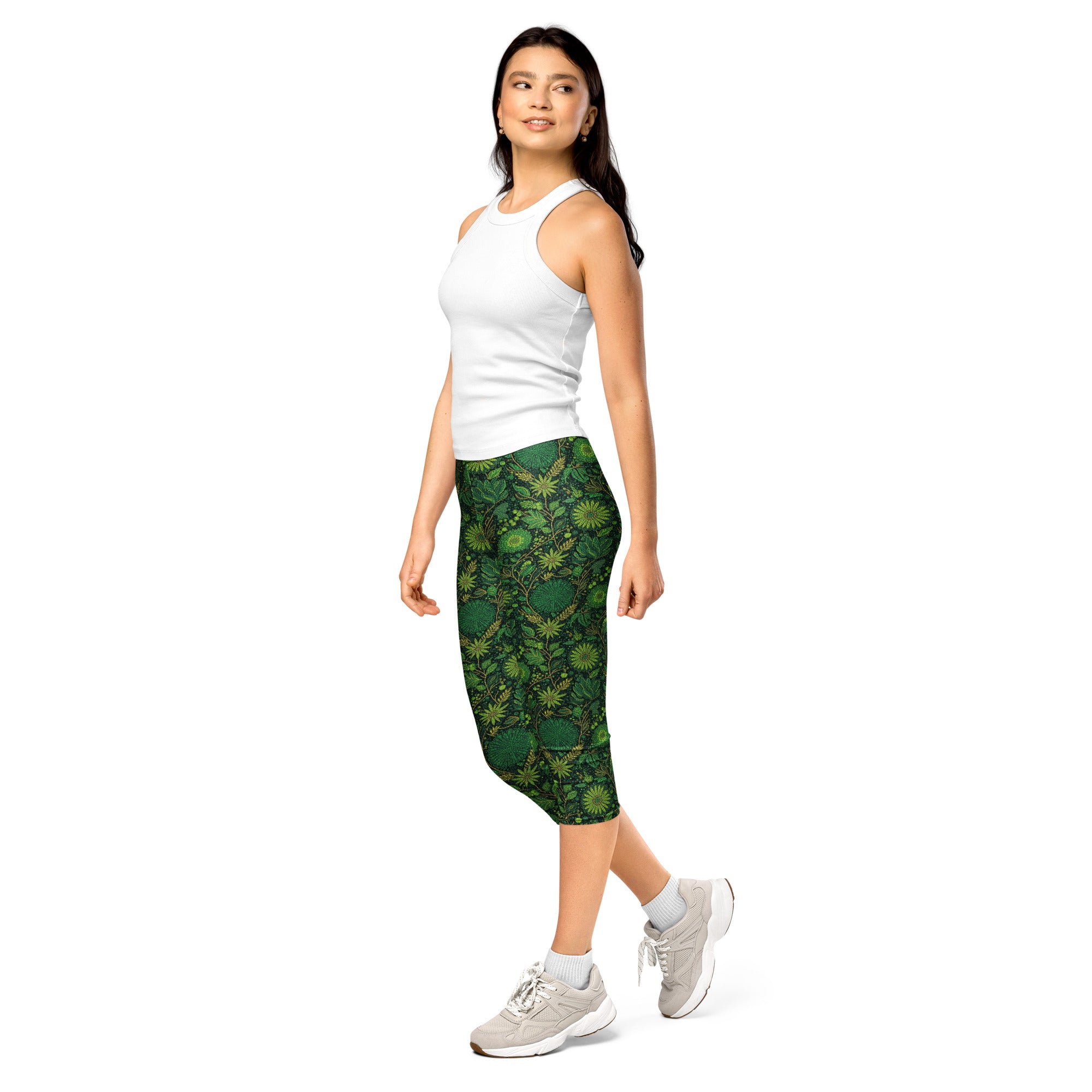 Emerald Jungle Capri Leggings | GearBunch