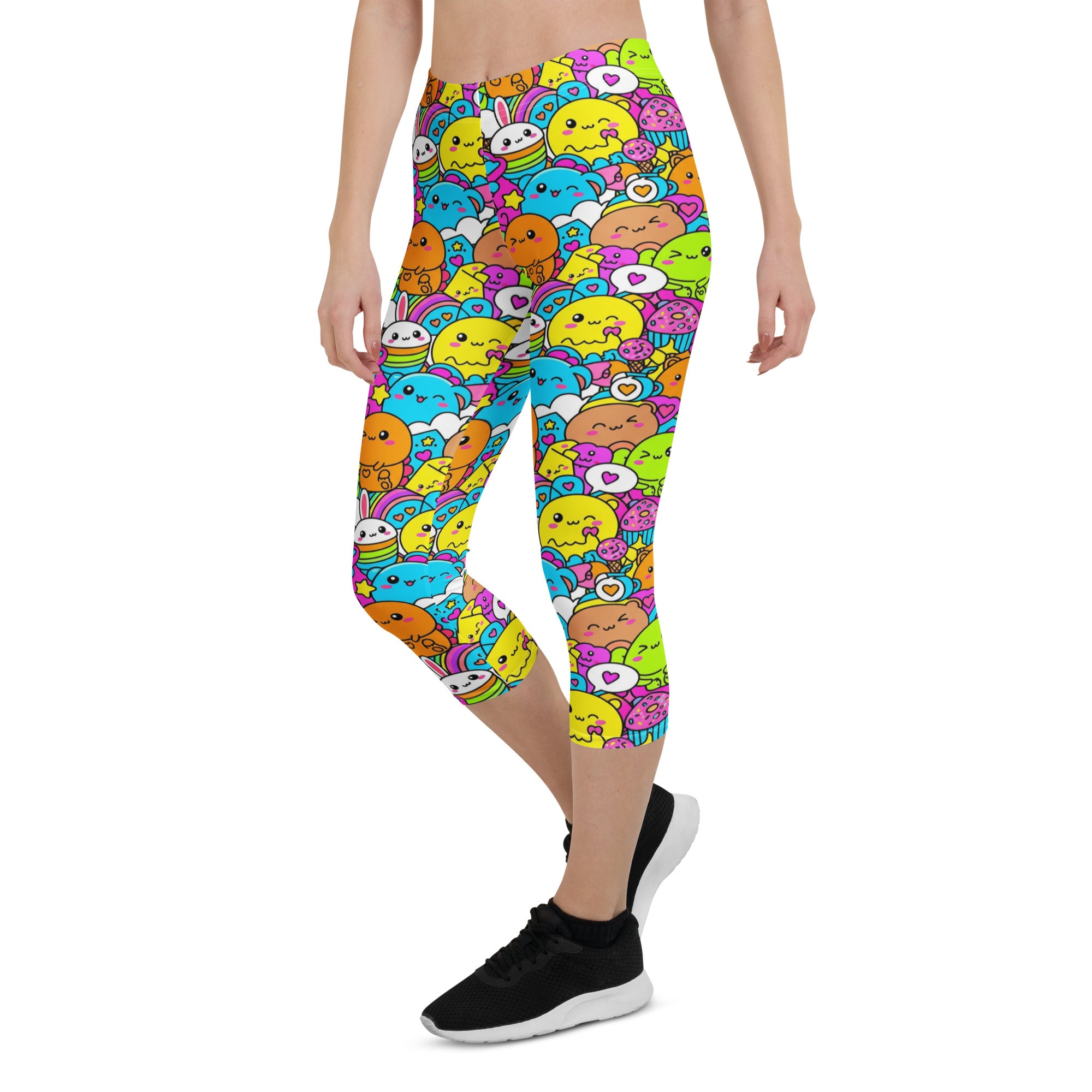 Kawaii Dinosaur Stomp Capri Leggings | GearBunch