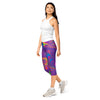 Women's neon marble psychedelic capris front view