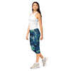 Women's ocean current pattern capri leggings front view