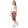 Women's liquid marble rose gold capri leggings front view
