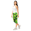 Women's neon camo capri leggings front view