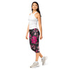 Women's pink peony paillette capris front view