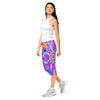 Women's psychedelic candy rave printed capris front view