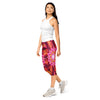 Women's psychedelic pattern capri leggings front view