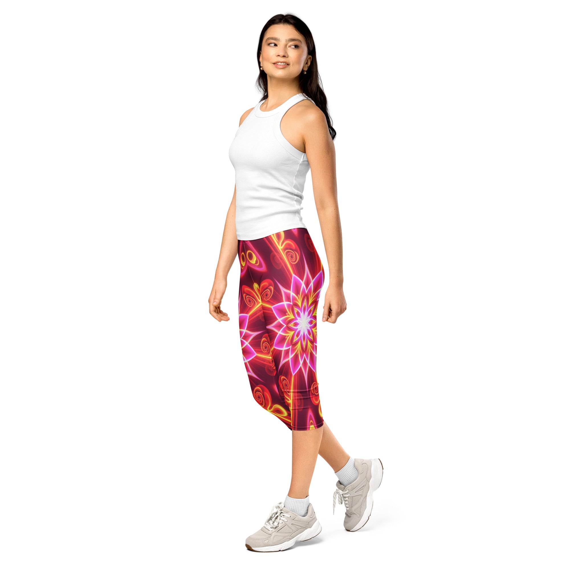 Psychedelic Core Capri Leggings | GearBunch