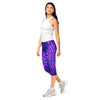 Women's psychedelic ultraviolet bloom capri leggings front view