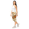 Women's pumpkin spice botanical capri leggings front view