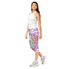 Women's vibrant bunny hop printed capri leggings front view