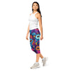 Women's vibrant owl night printed capris front view