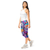 Women's vibrant space animals printed capris front view