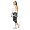 Women's wolf howl full moon printed capris front view