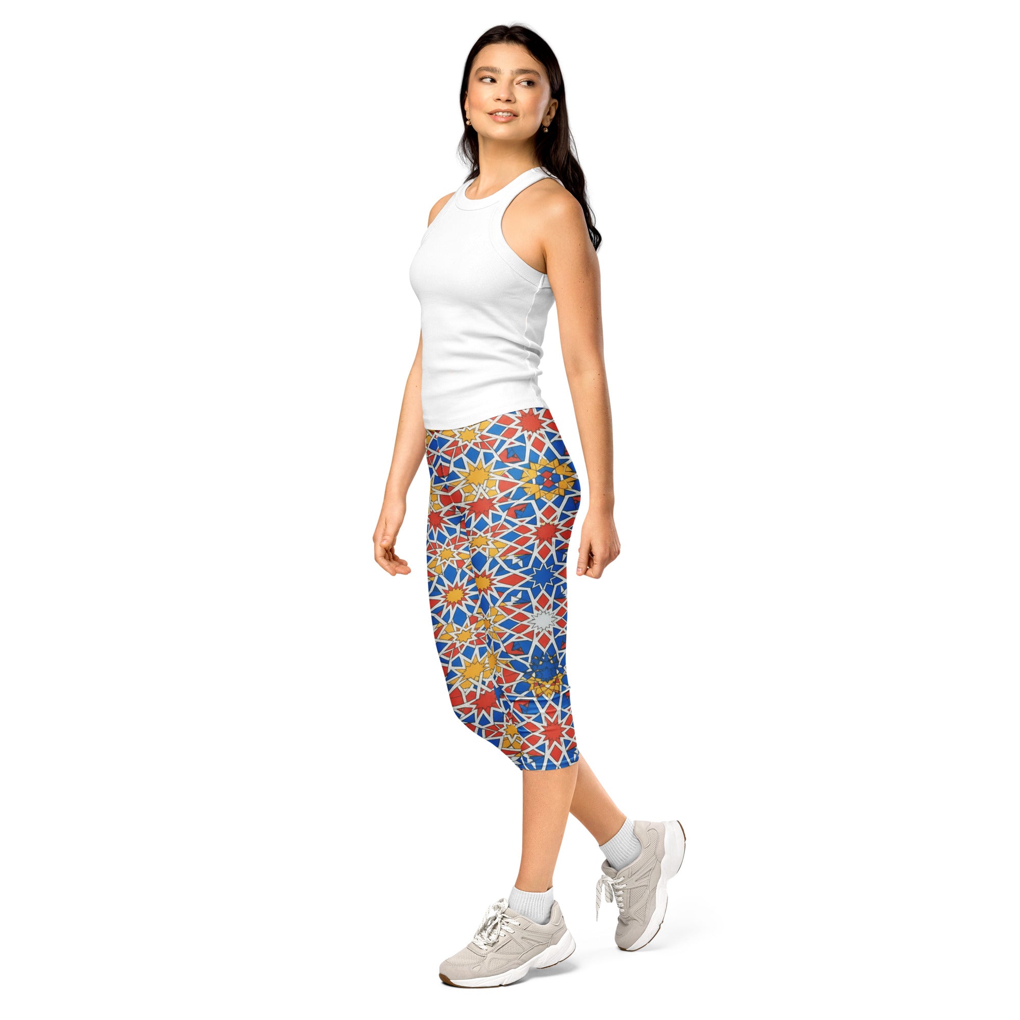 Women's Zellige Marrakech printed capris front view