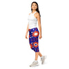 Women's geometric pattern capri leggings front view