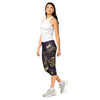 Women's raven damask capri leggings front view