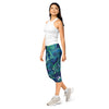 Women's liquid marble arctic aurora capri leggings front view