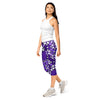 Women's purple zellige amethyst printed capri leggings front view
