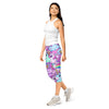 Women's vibrant unicorn rainbow printed capris front view