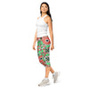Women's zellige coral mint capri leggings front view