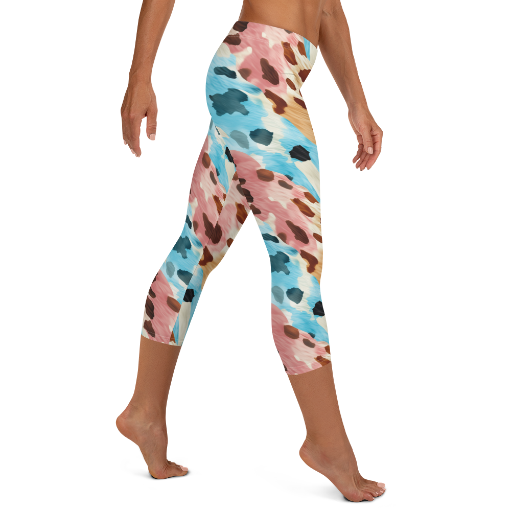 Colorful Cow Print Capris Right View