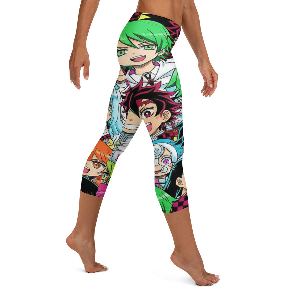 Demon Slayer Style Capri Leggings | GearBunch