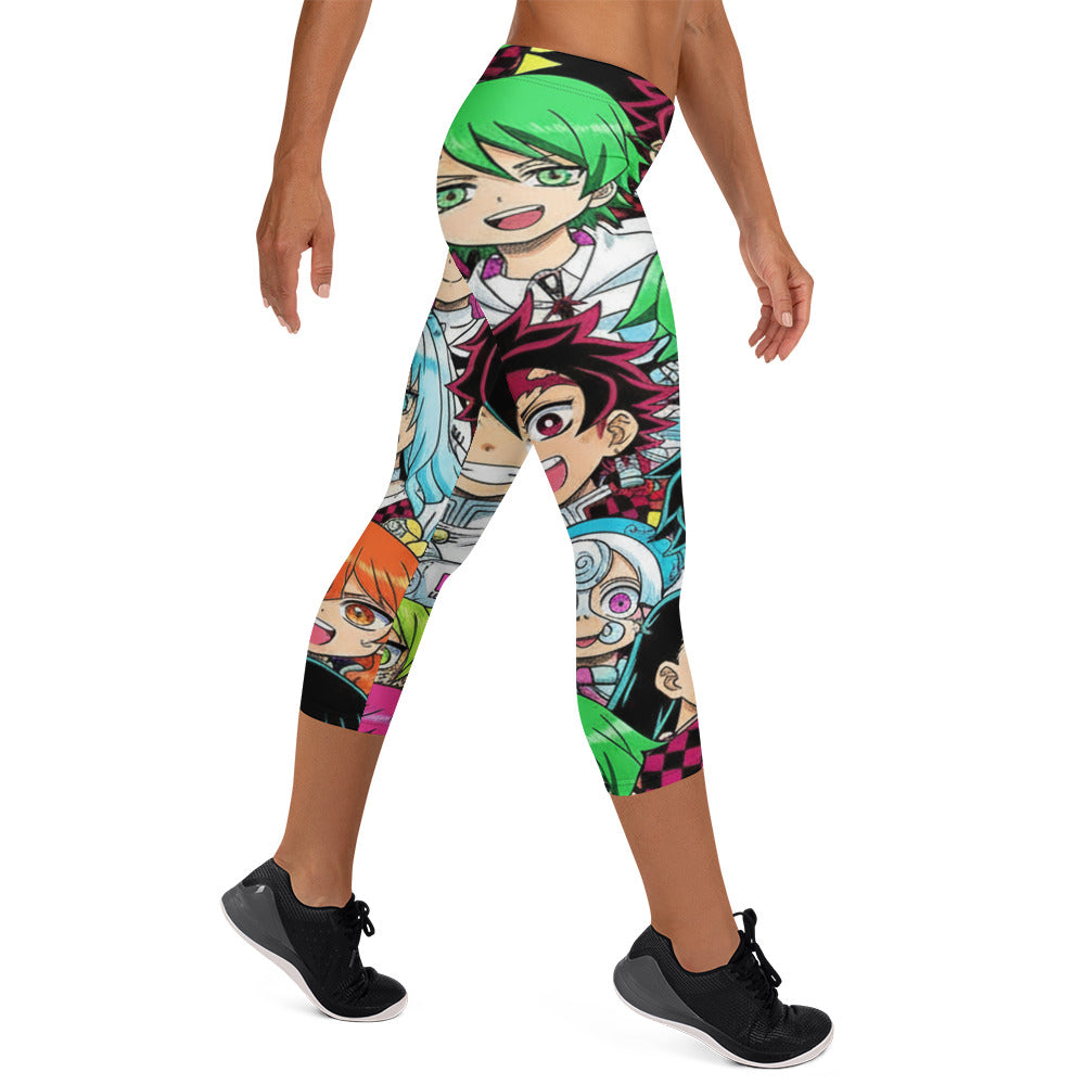 Demon Slayer Style Capri Leggings | GearBunch
