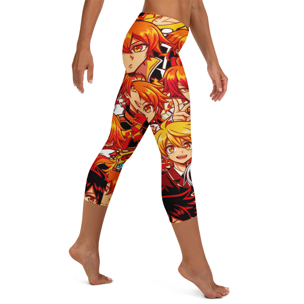 Anime Fire Spirit Capri Leggings | GearBunch