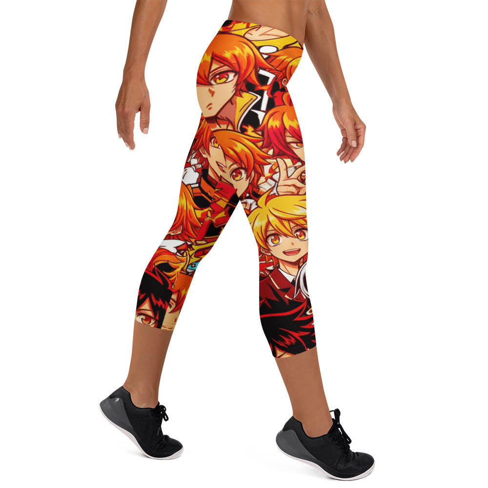 Anime Fire Spirit Capri Leggings | GearBunch