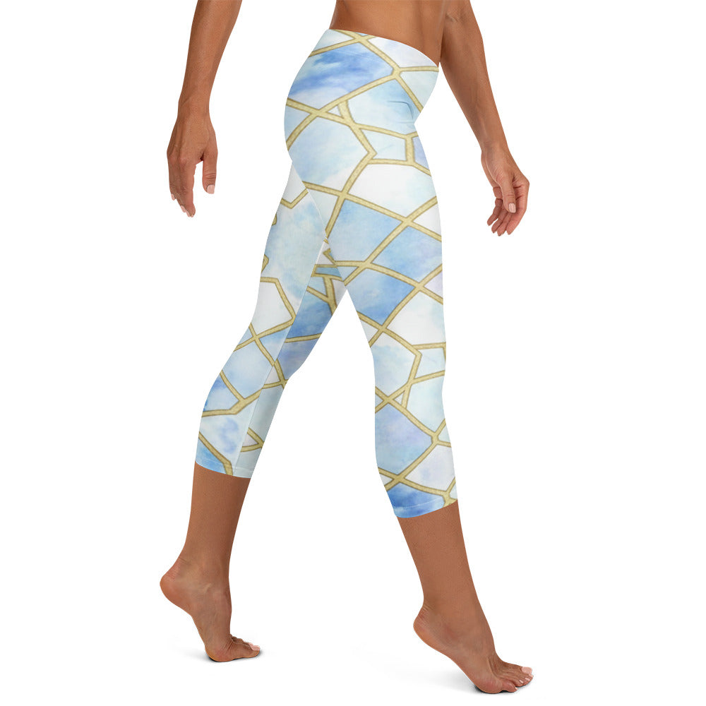 Arabic Ice Crystal Capri Leggings | GearBunch