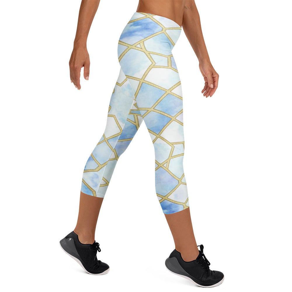 Arabic Ice Crystal Capri Leggings | GearBunch
