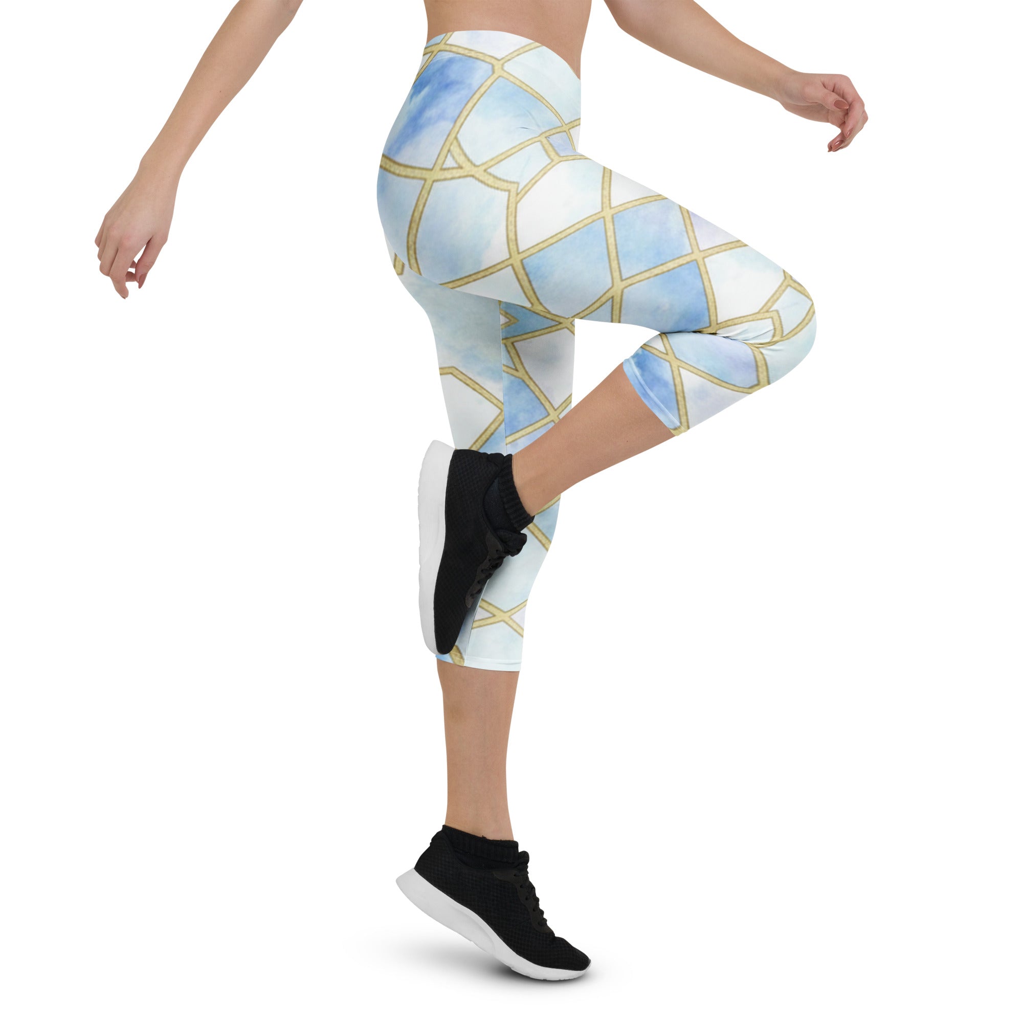 Arabic Ice Crystal Capri Leggings | GearBunch