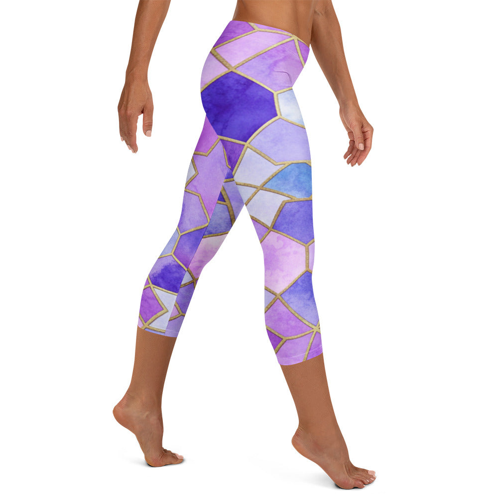 Lavender Fields Capri Leggings | GearBunch