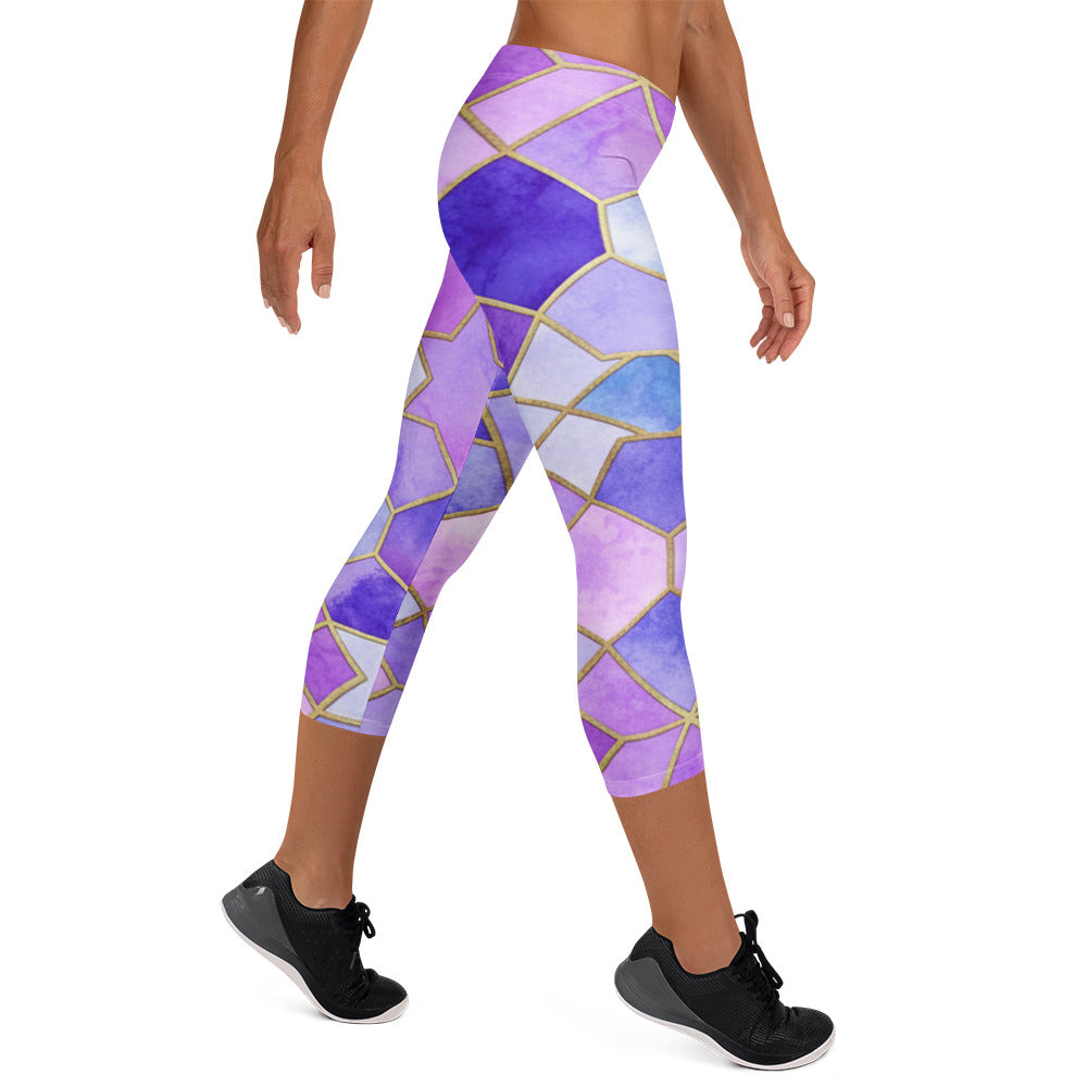 Lavender Fields Capri Leggings | GearBunch