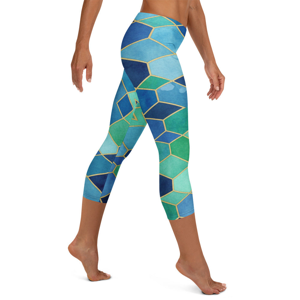 Ocean Blues Capri Leggings | GearBunch