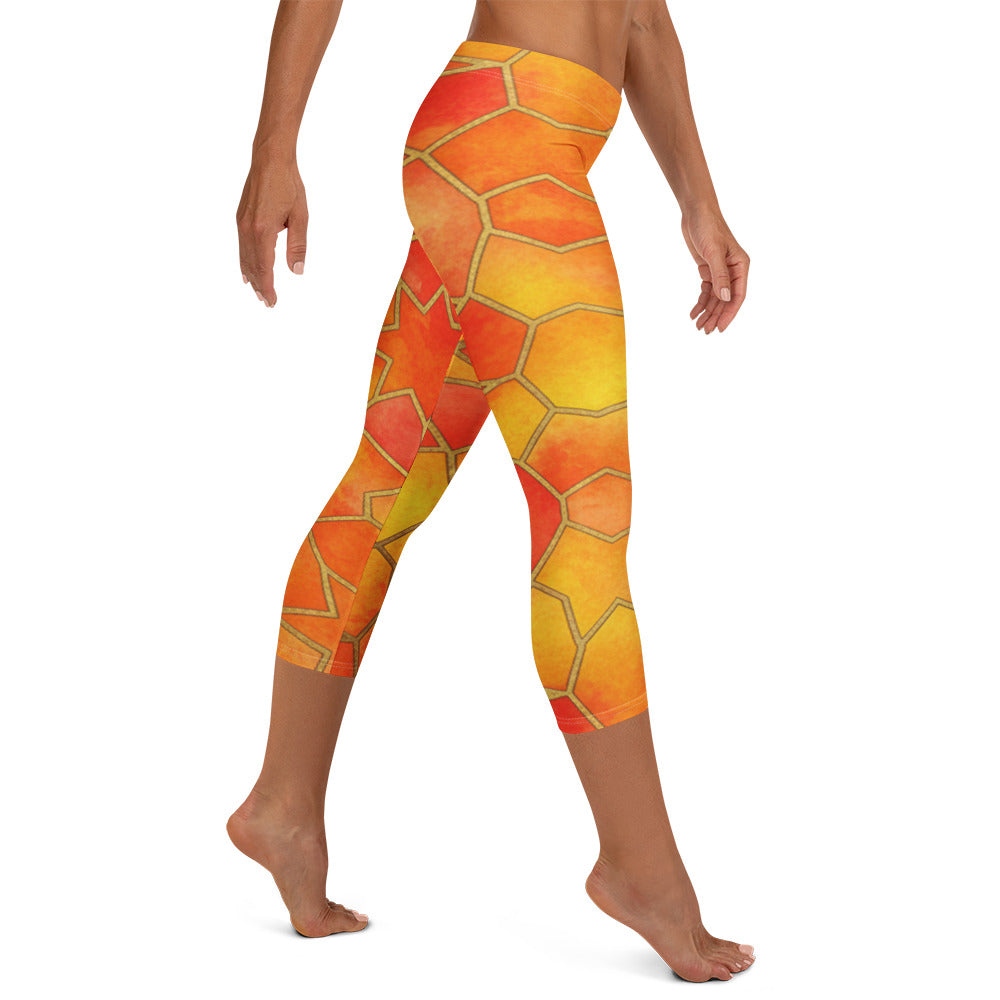 Sunset Blaze Capri Leggings | GearBunch