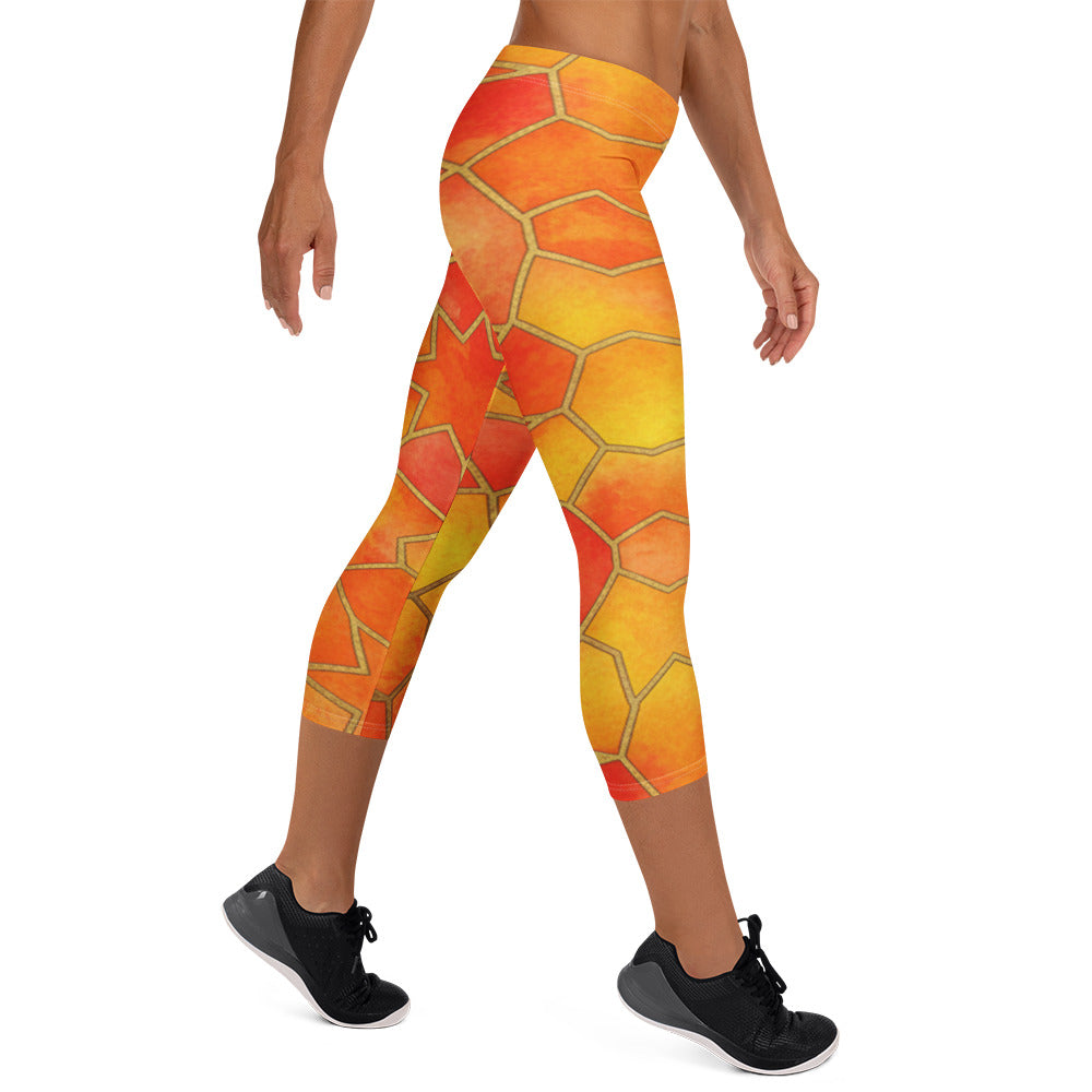 Sunset Blaze Capri Leggings | GearBunch