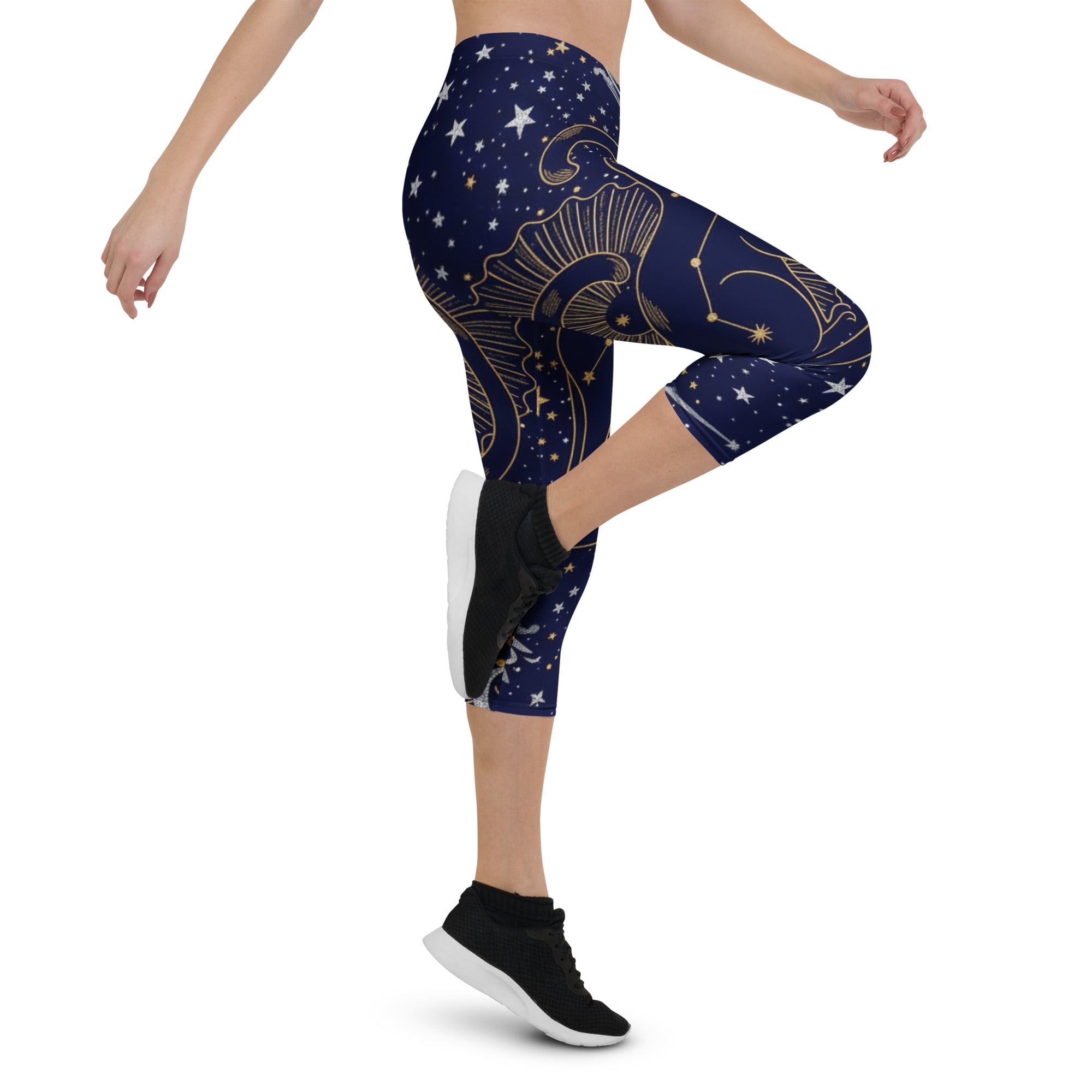 Black Cat Constellation Capri Leggings | GearBunch