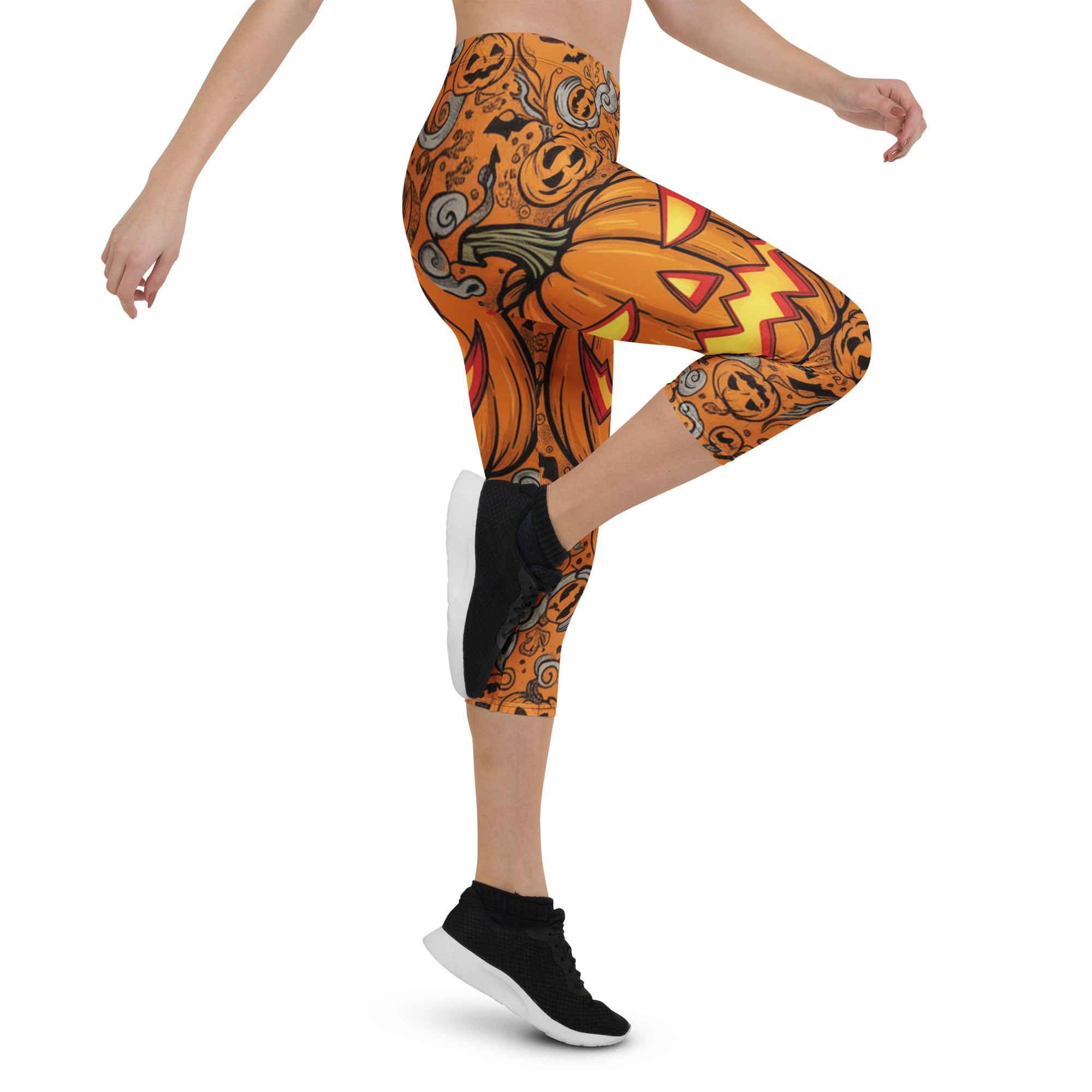 Jack-o-Lantern Glow Capri Leggings | GearBunch
