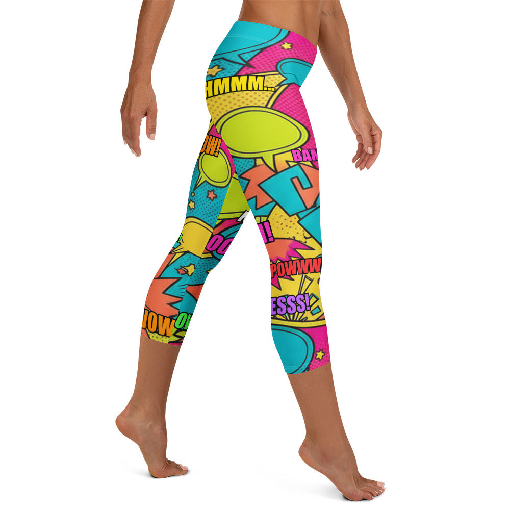 Comic Pop Tropical Capri Leggings | GearBunch