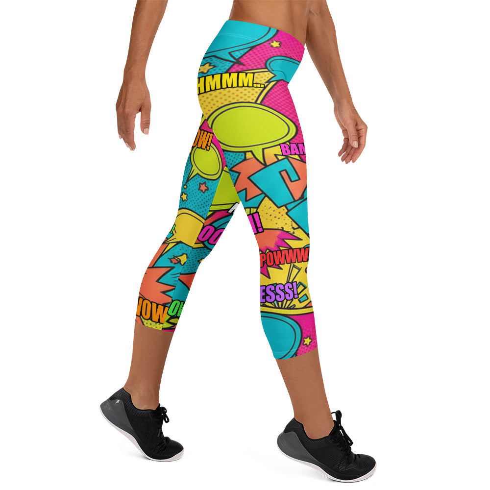 Comic Pop Tropical Capri Leggings | GearBunch