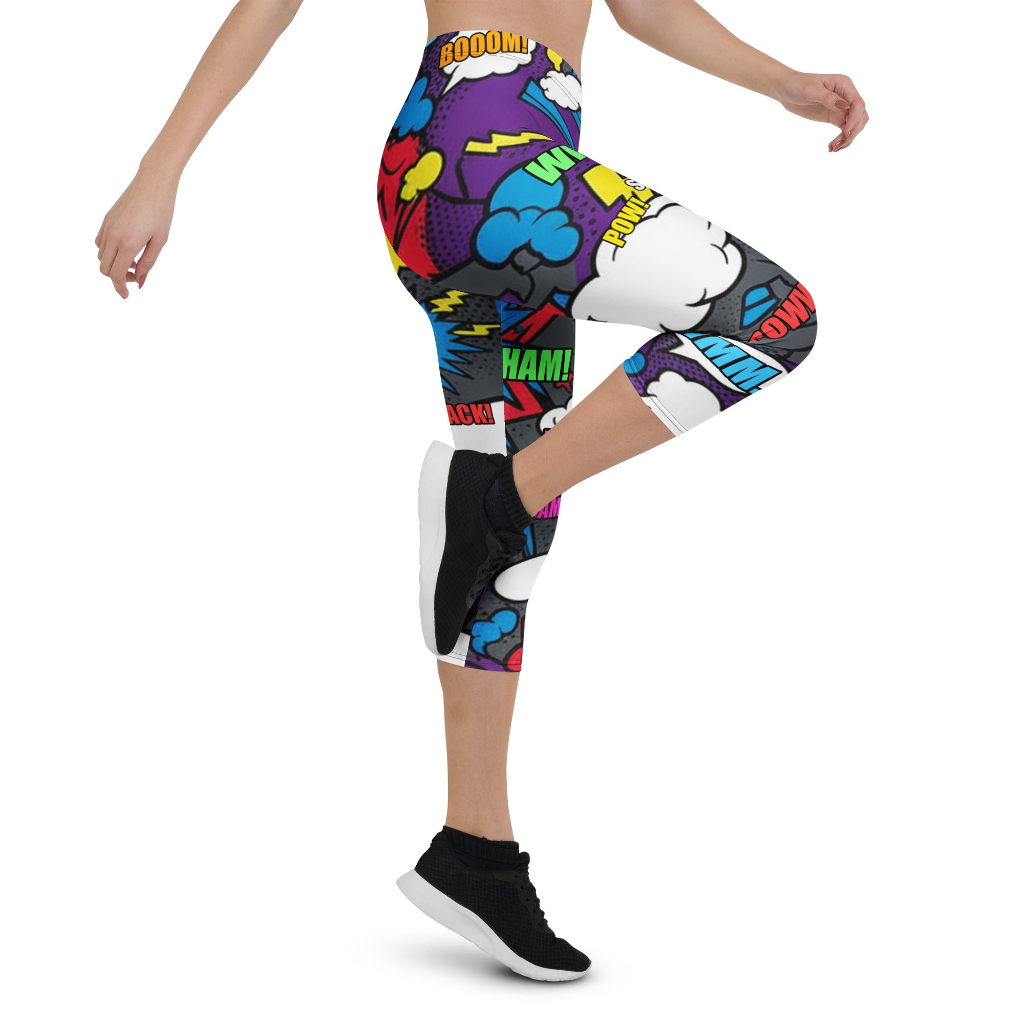 Comic Strip Dark Knight Capri Leggings | GearBunch